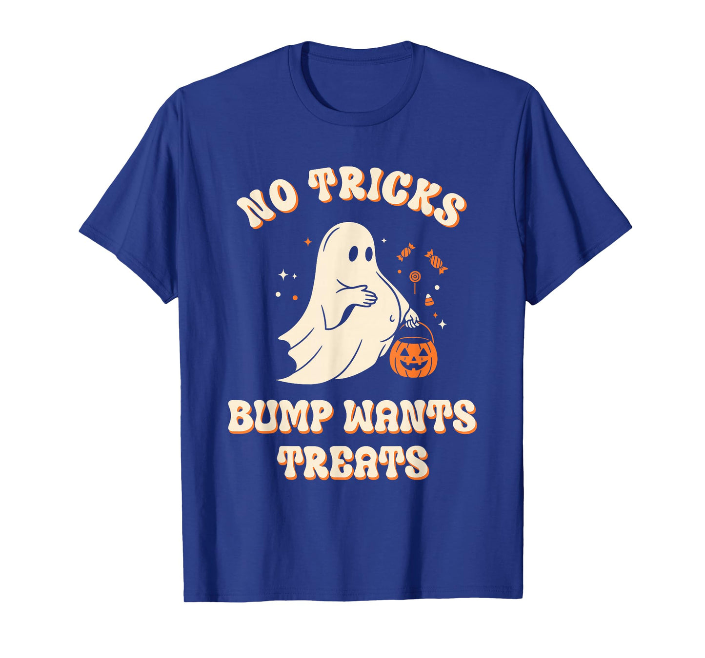 Pregnant Ghost Lazy Trick Or Treat Dress Funny Halloween T-Shirt