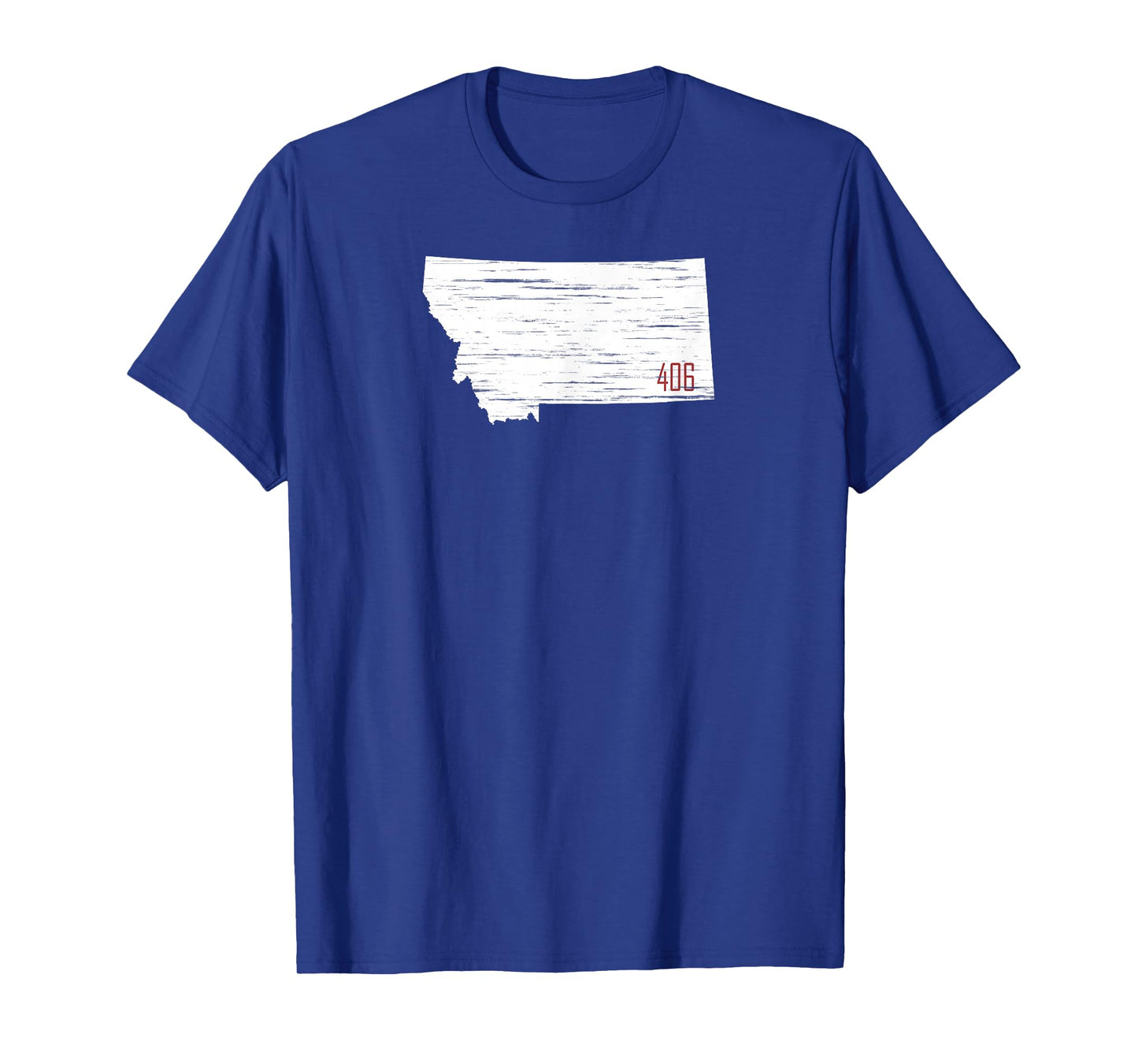 White State of Montana Distressed with 406 MT Area Code T-Shirt