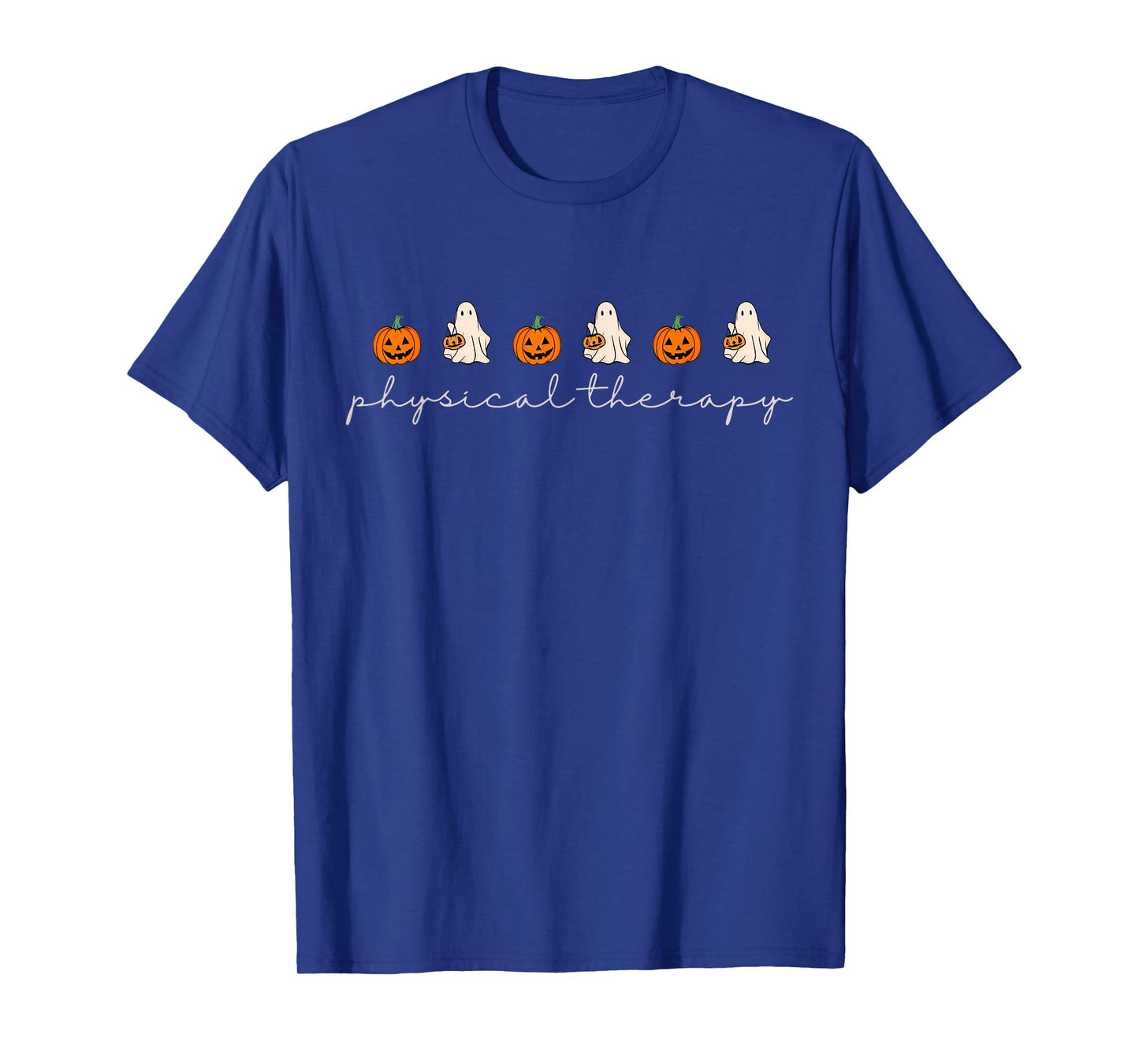 Physical Therapy Pumpkin Fall Ghost Halloween PT Therapist T-Shirt