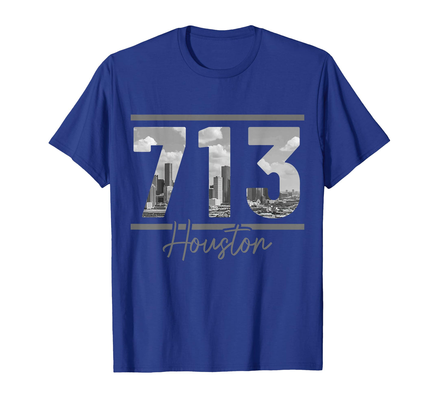 Houston 713 Area Code Skyline Texas Pride Vintage T-Shirt