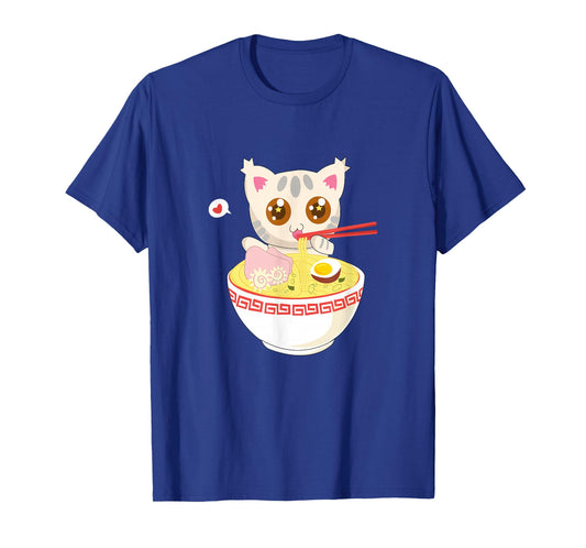 Korean Clothes for Teen Girls Japanese Fashion Ramen Cat T-Shirt