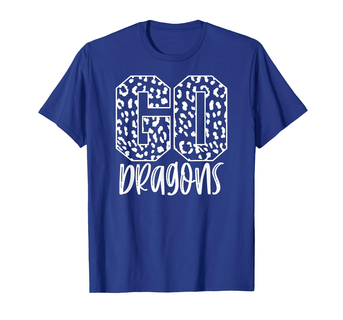 Dragons Team Mascot School Spirit Game Night Leopard Print T-Shirt