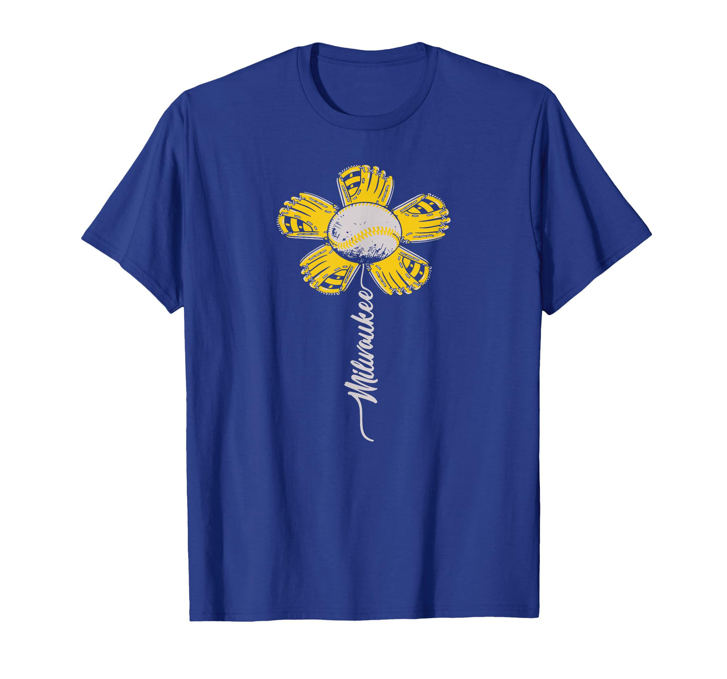 Milwaukee Baseball Flower, Baseball Enthusiasts 2024 T-Shirt