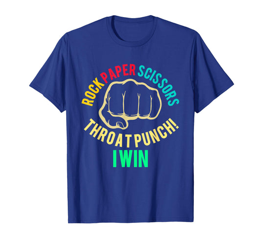 Rock Paper Scissors Throat Punch I Win Vintage Funny Saying T-Shirt