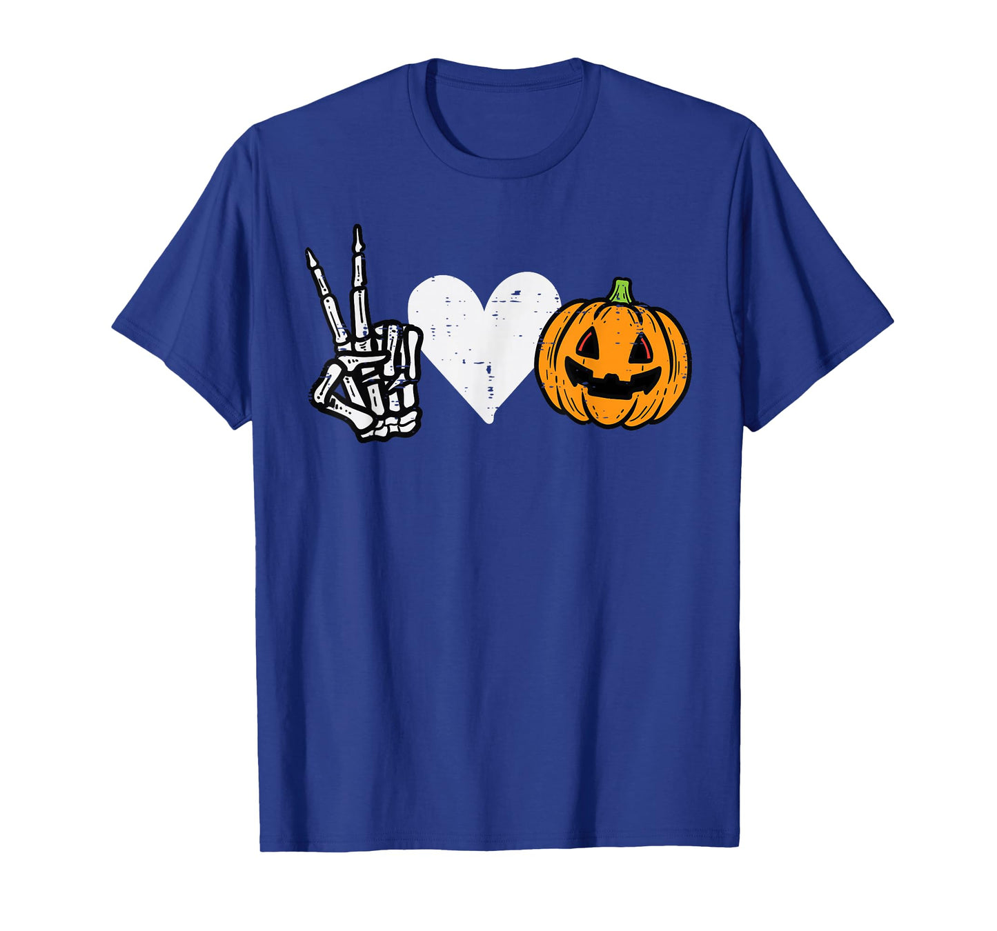 Peace Love Pumpkin Skeleton Halloween Costume For Women T-Shirt