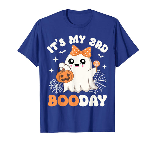 It's My 3rd Boo Day, Funny Halloween Ghost 3rd Birthday Girl T-Shirt