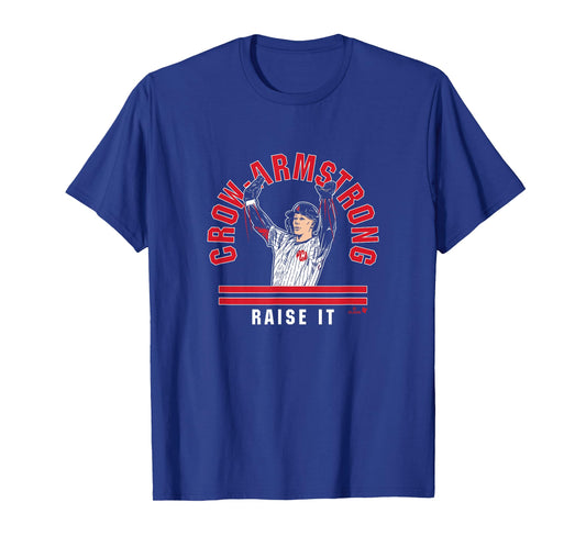 Pete Crow-Armstrong: Raise The Roof - Chicago Baseball T-Shirt