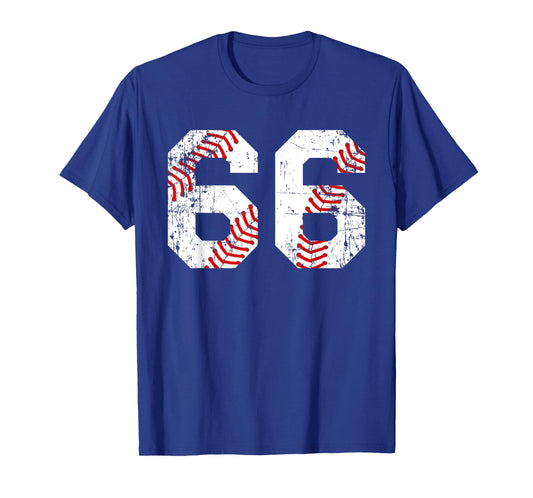 Vintage Baseball 66 Jersey Number T-Shirt