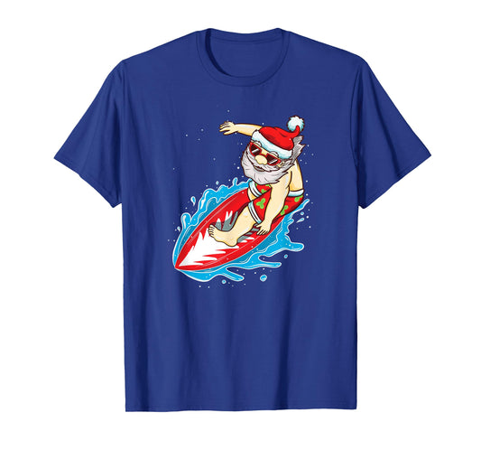 Santa Surfing Christmas in July Shirt T-Shirt