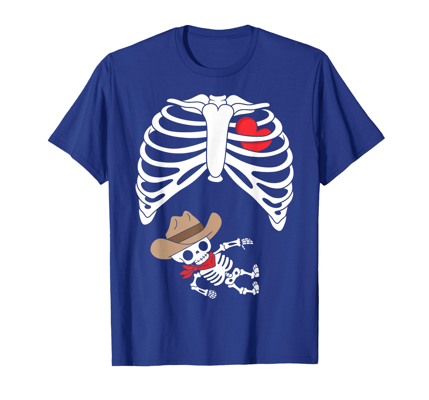 Baby Pregnancy Halloween Skeleton Xray Cowboy Boy Pregnant T-Shirt