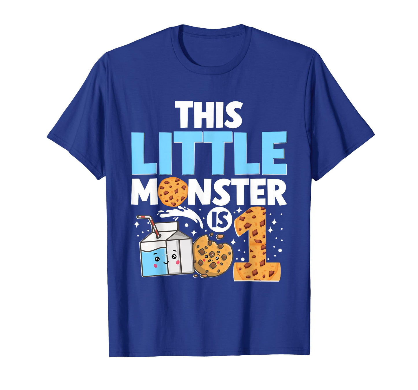 This Little Monster is 1 Milk and Cookies 1st birthday T-Shirt