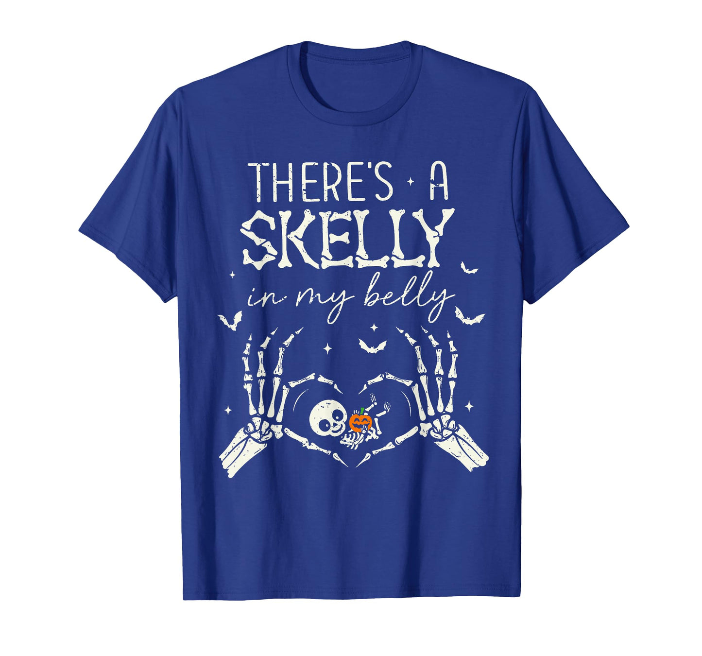 There's A Skelly in My Belly Funny Halloween Pregnancy Women T-Shirt