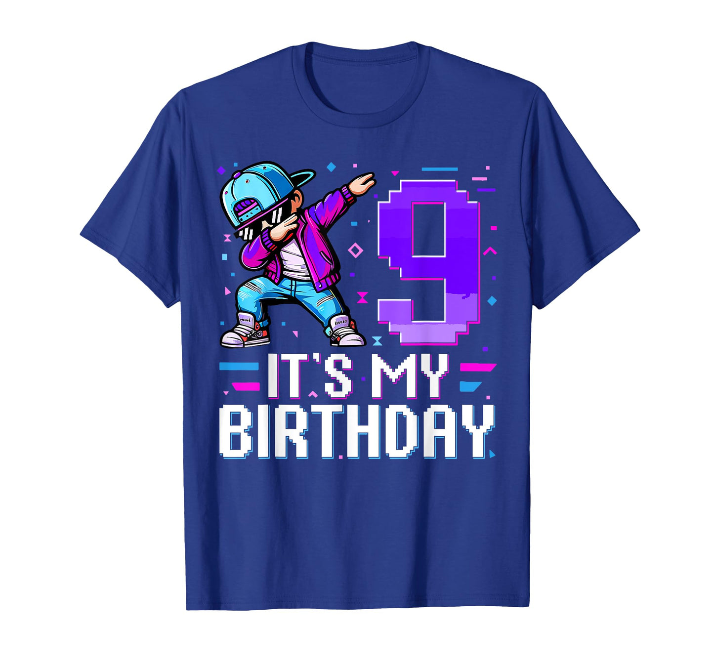 It's My Birthday 9th Birthday Boy Dabbing 9 Year Old Gaming T-Shirt