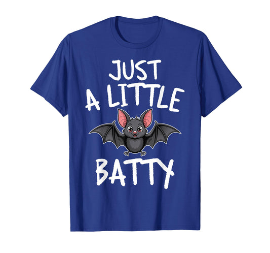 Just A Little Batty Spooky Bat Ghost Pun Halloween Costume T-Shirt