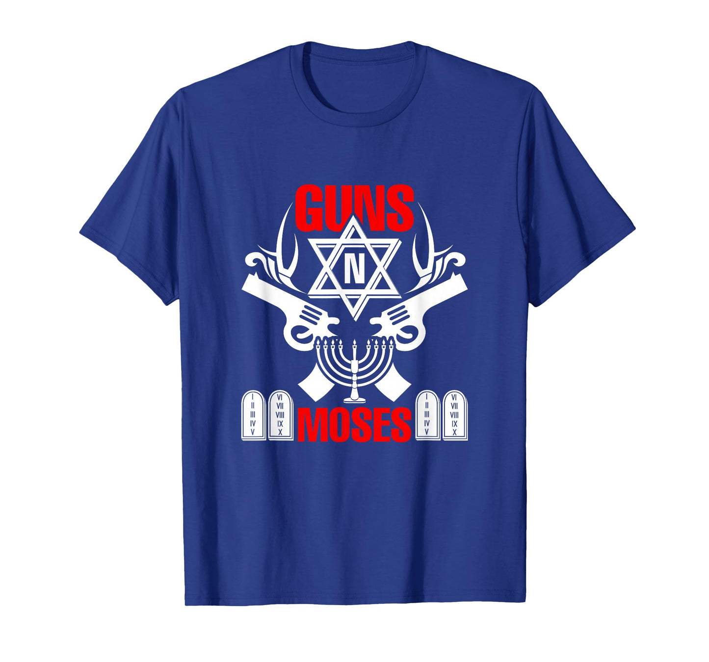 Guns N Moses T-Shirt - Funny Jewish Israeli Army Rock Tee T-Shirt
