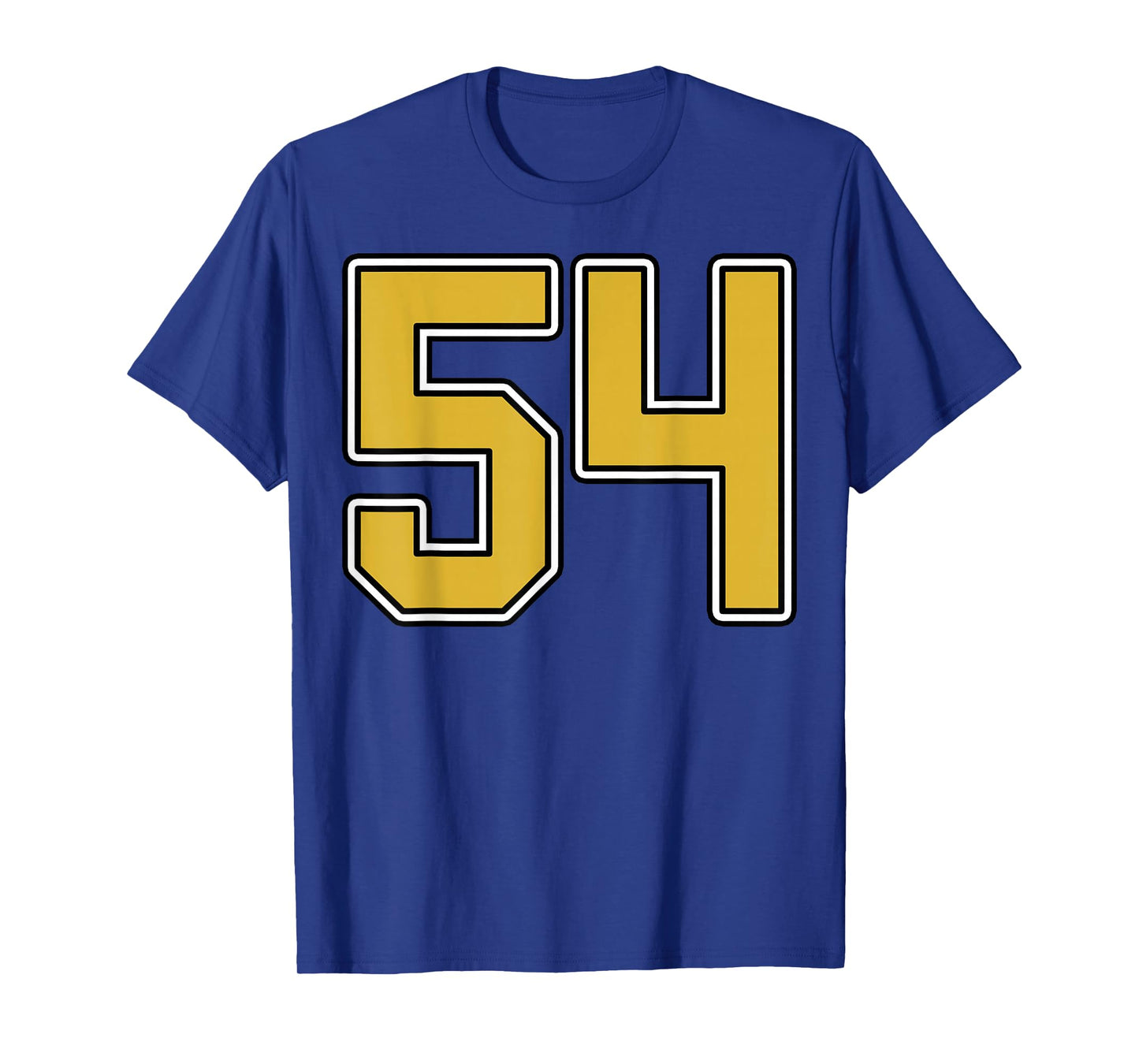 Old Gold Black White Sports Number 54 Jersey Uniform Player T-Shirt