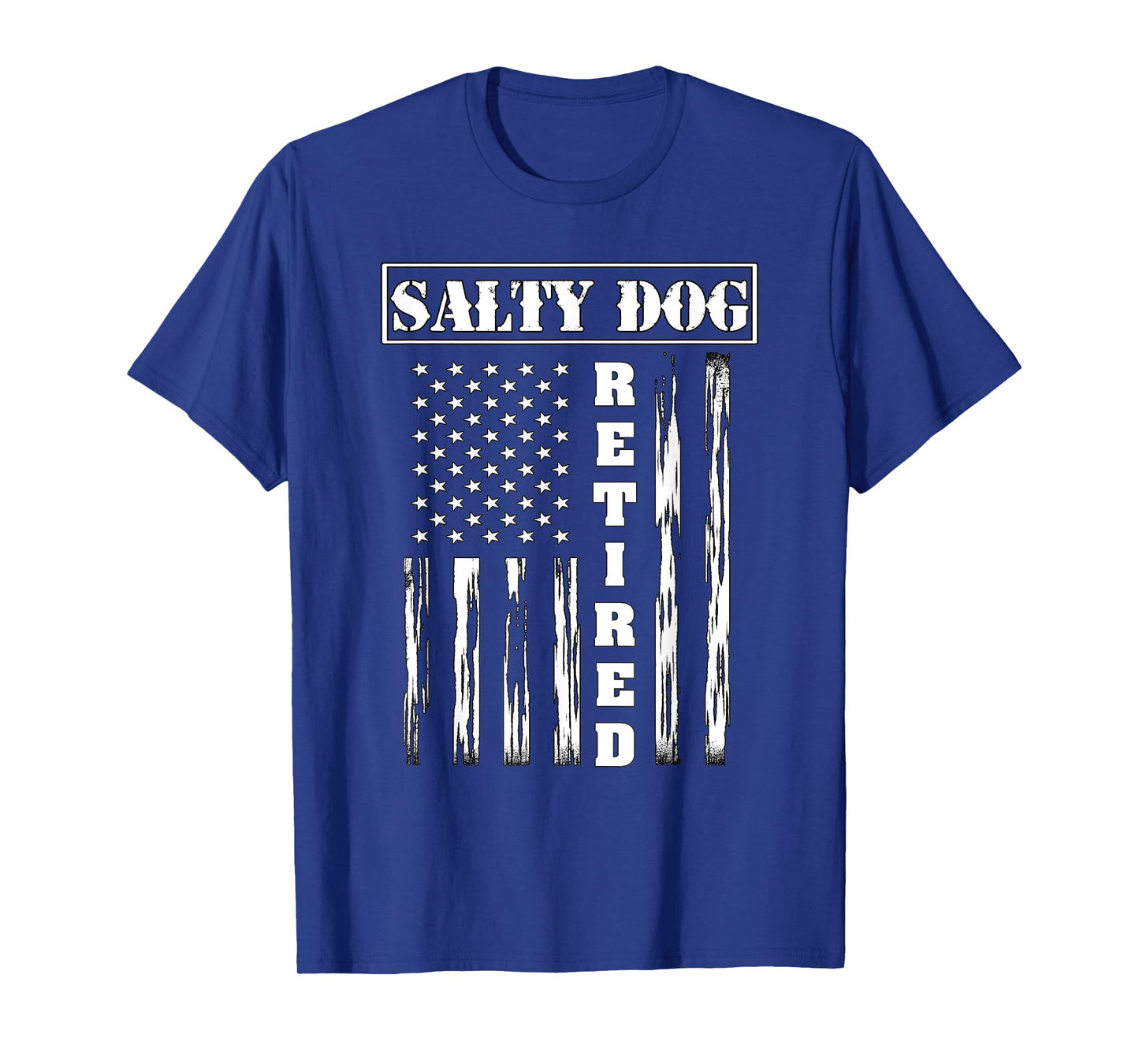 Salty Dog Retired Veteran - American Flag T-Shirt for Women Men