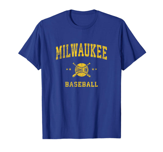 Milwaukee Vintage Baseball Throwback Retro Design T-Shirt