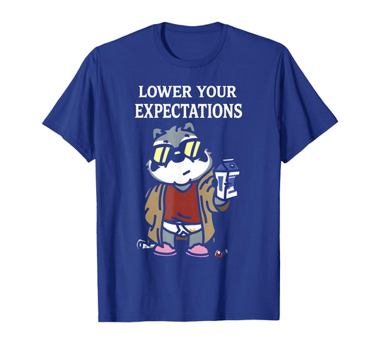 Lower Your Expectations Funny Cartoon Sarcasm T-Shirt