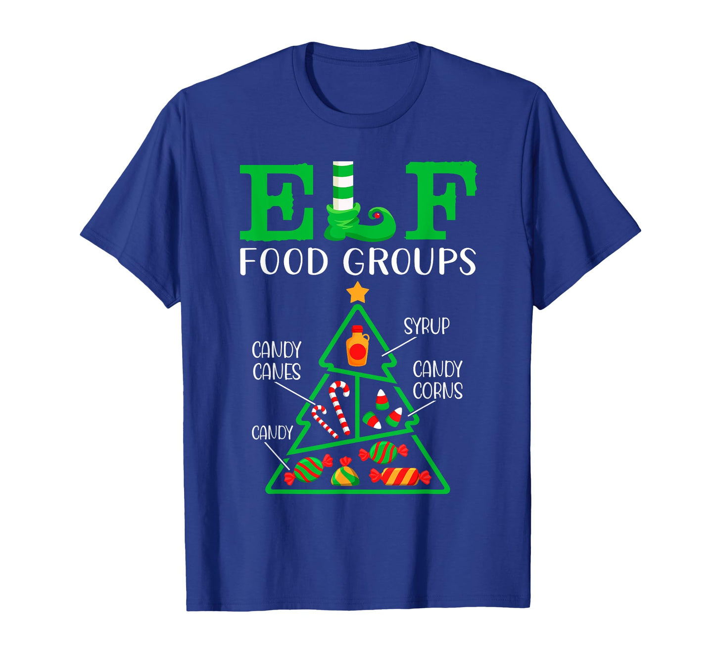 Candy - Candy Canes - Candy Corns - Syrup - ELF Food Groups T-Shirt