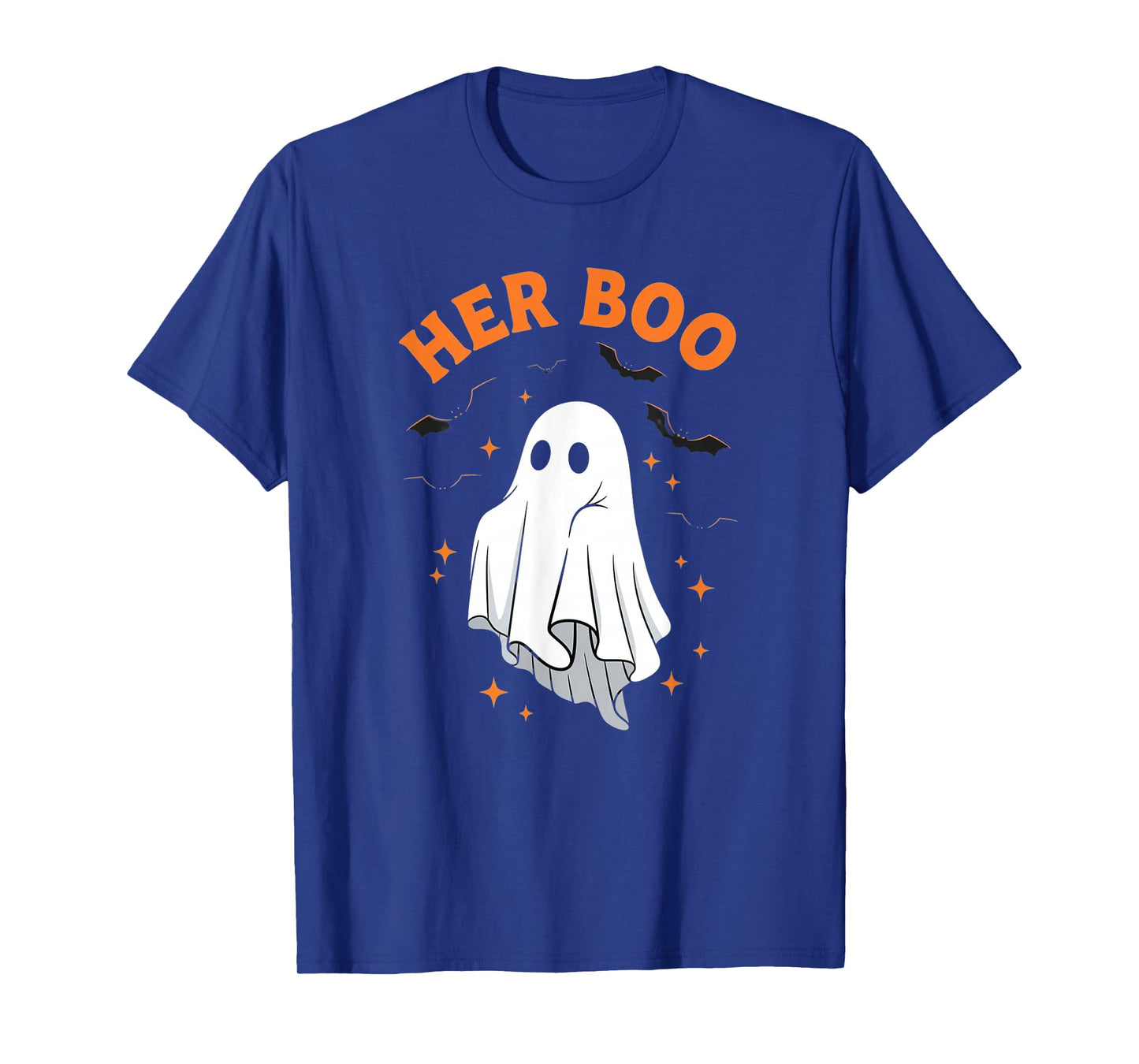 Her Boo Cute Ghost Funny Halloween Couple Matching T-Shirt