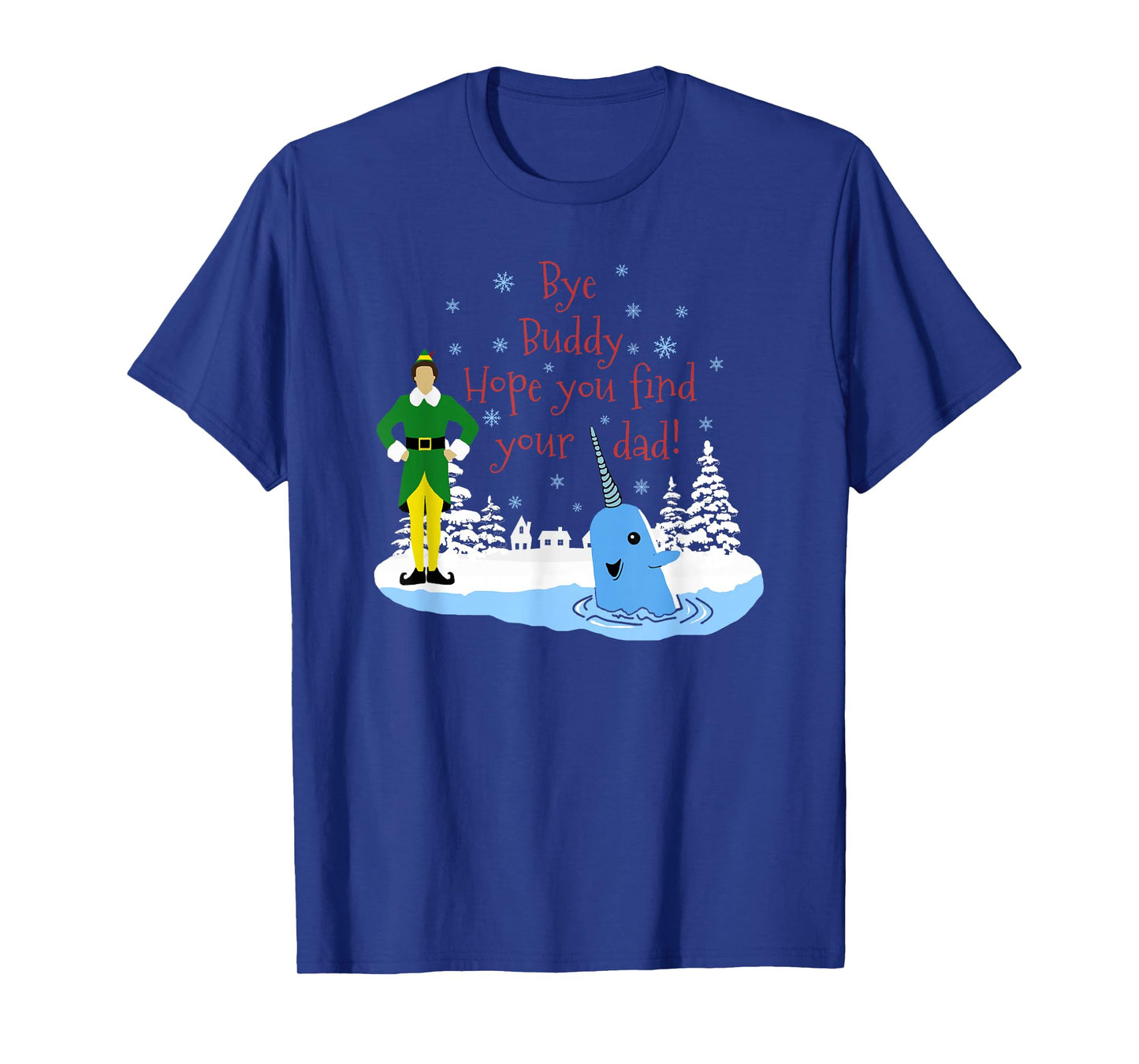 Happier Holidays Unisex-Kids Christmas Narwhal Elf T-Shirt