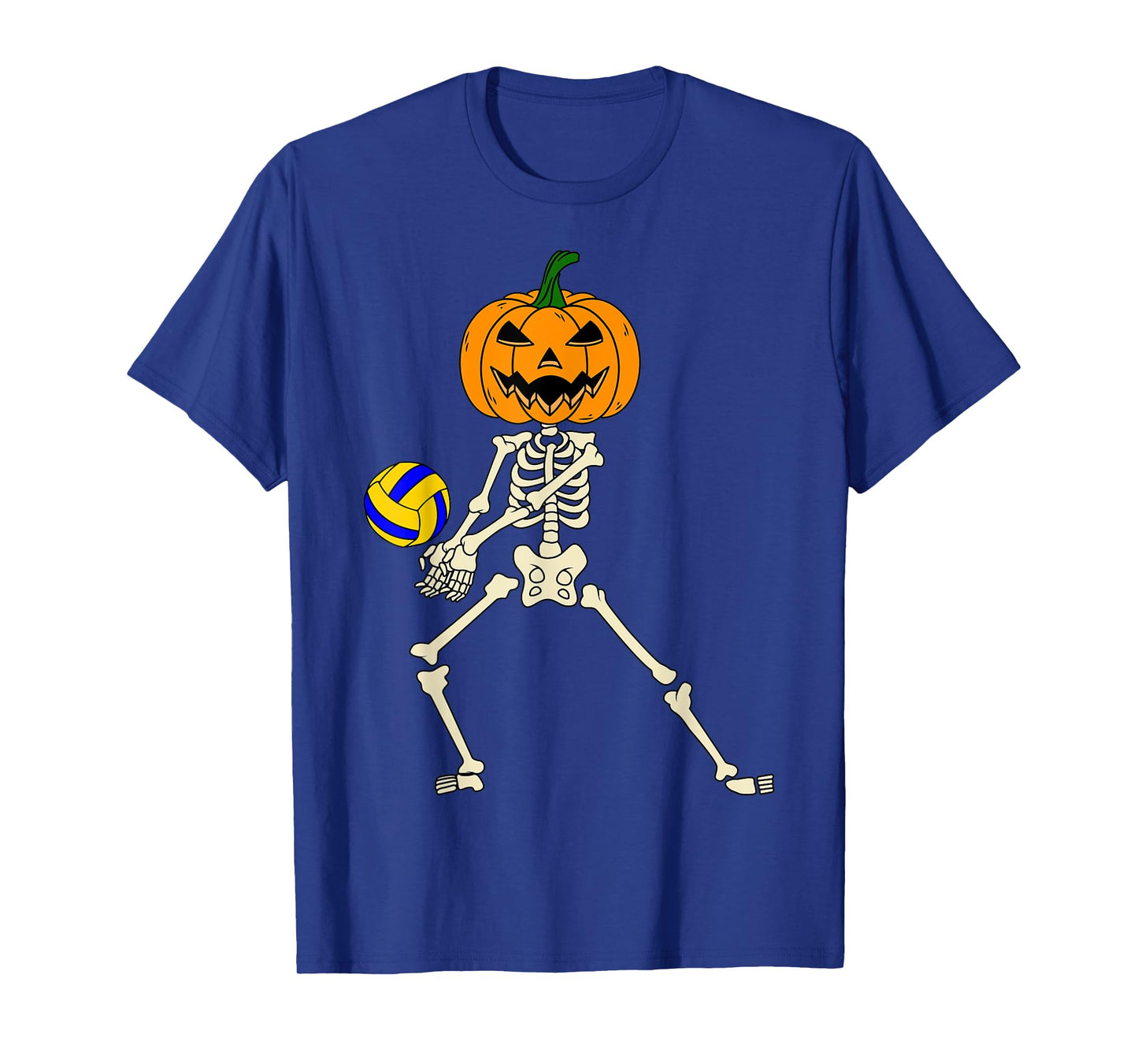 Halloween Volleyball Skeleton Player Retro Vintage Sport T-Shirt