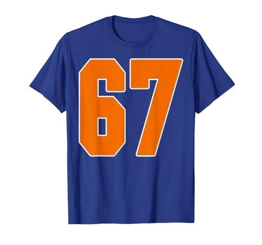 Orange Sports Number 67 Jersey Uniform Player Fan T-Shirt