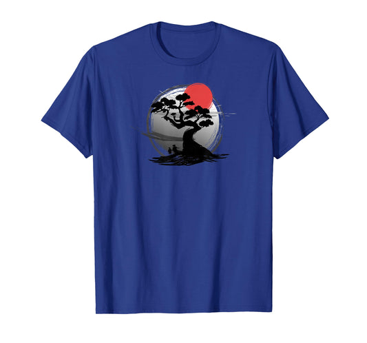 Japanese Sunset Art Nature Japan Bonsai Tree T-Shirt