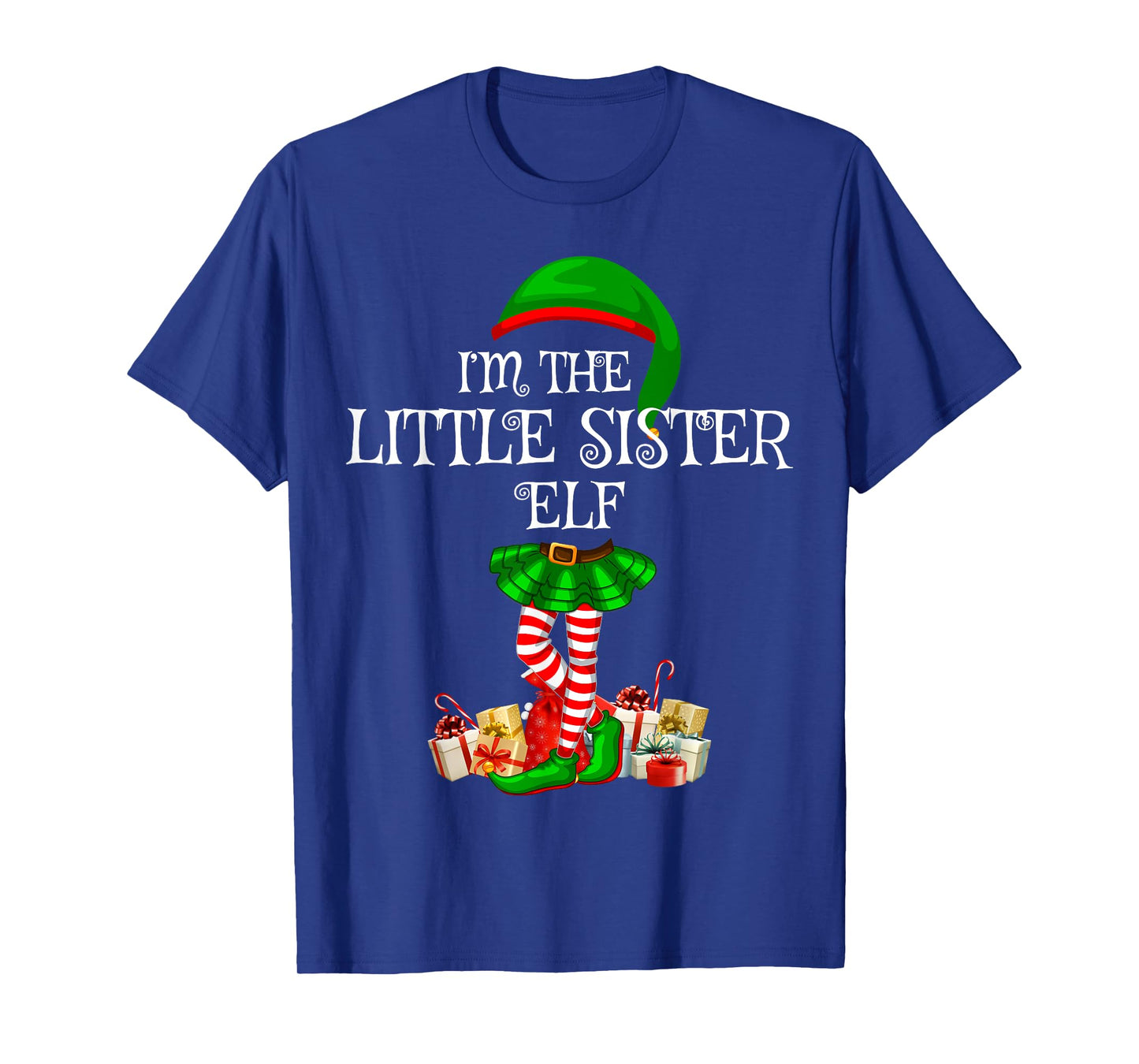 Matching Family Group I'm The Little Sister Elf Christmas T-Shirt
