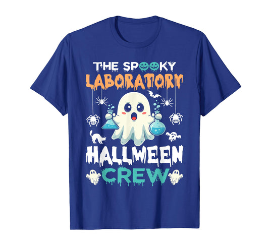 Funny Ghost The Spooky Laboratory Halloween Crew Lab Tech T-Shirt