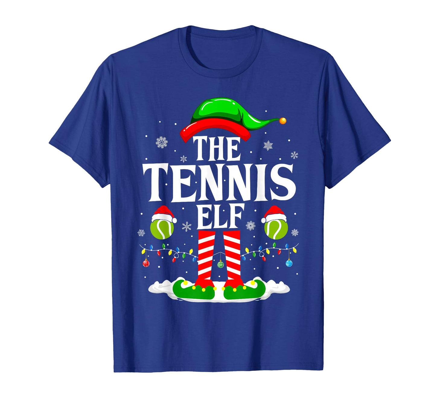 The Tennis Elf Funny Matching Xmas Tennis Christmas T-Shirt