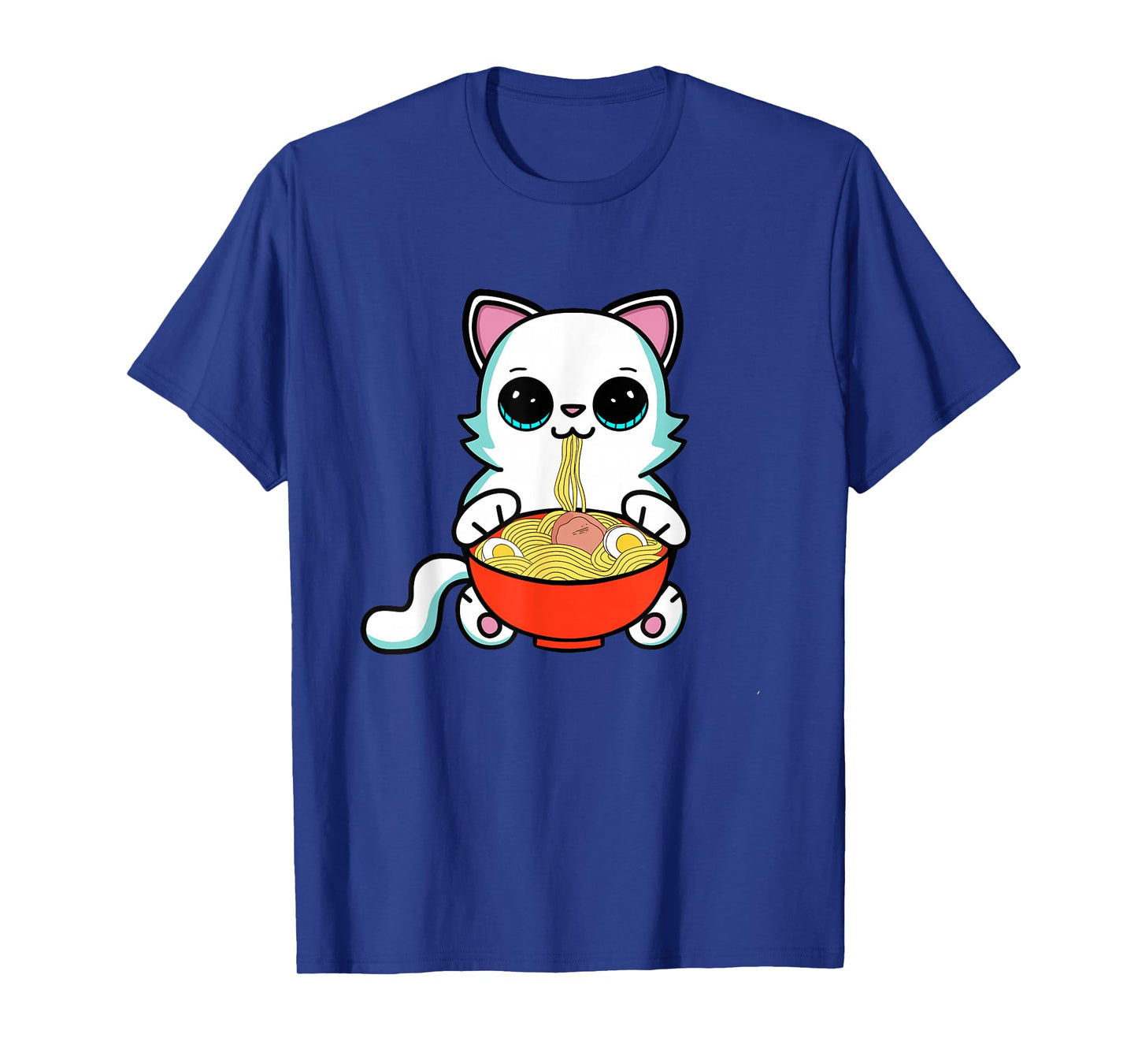 Ramen Cat Kawaii Anime Neko Cat Eating Japanese Noodles T-Shirt