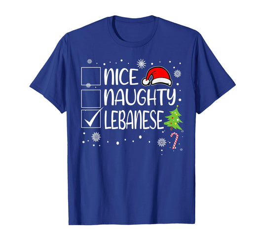 Nice Naughty Lebanese Christmas Naughty Family Group Xmas T-Shirt