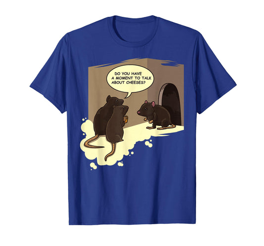 Funny Jesus Worship Cartoon Pun - Rats "Talk About Cheeses" T-Shirt