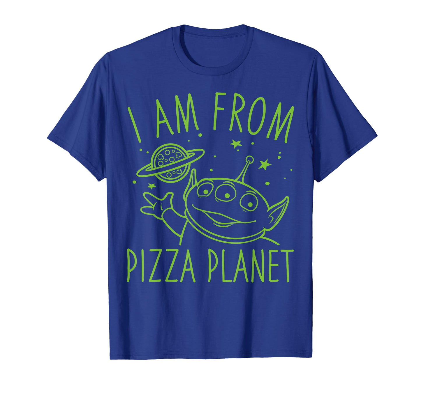 Disney Pixar Toy Story Neon Green Alien Pizza Planet Logo T-Shirt