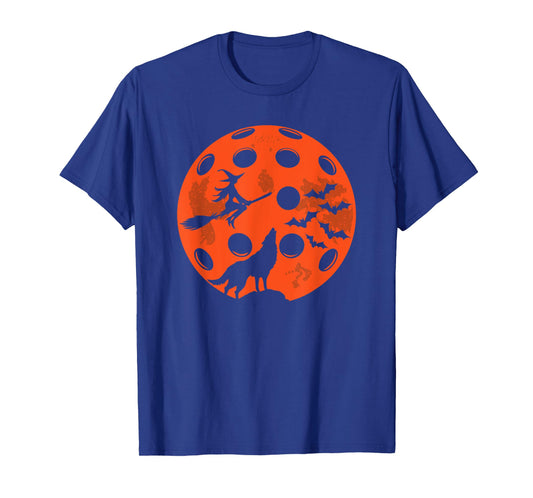 Halloween Pickleball Moon Spooky Graphic T-Shirt