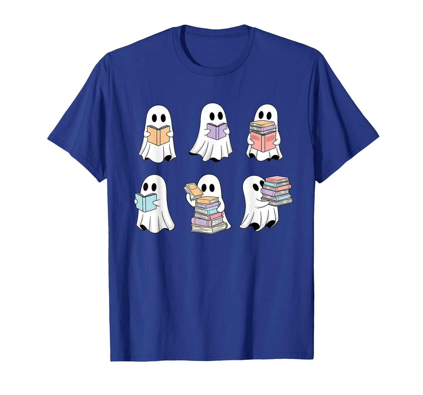 Cute Boo Ghost Reading Books Halloween Librarian Teacher Kid T-Shirt