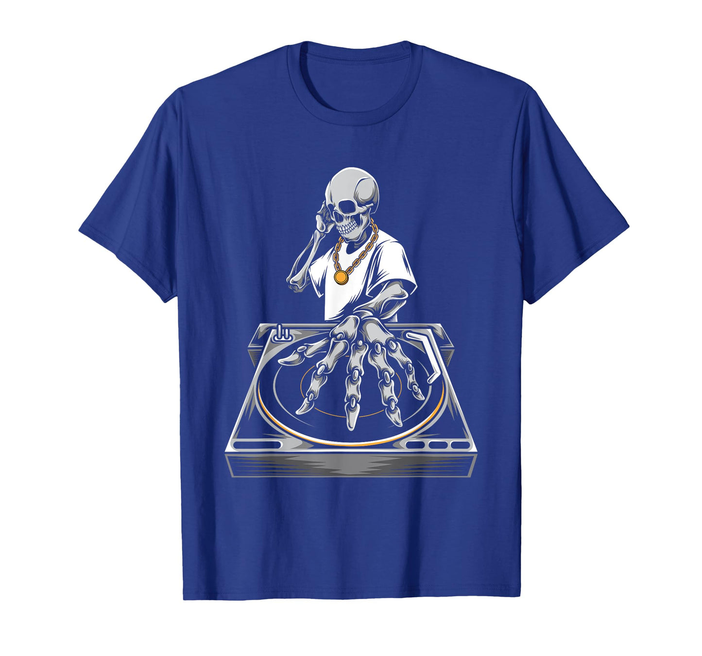 Skeleton DJ Lazy Halloween Costume Skull Disc Jockey T-Shirt