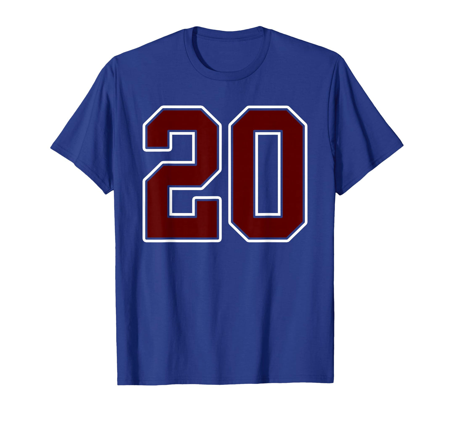 Maroon and White Number 20 Jersey Player Uniform #20 Fan T-Shirt