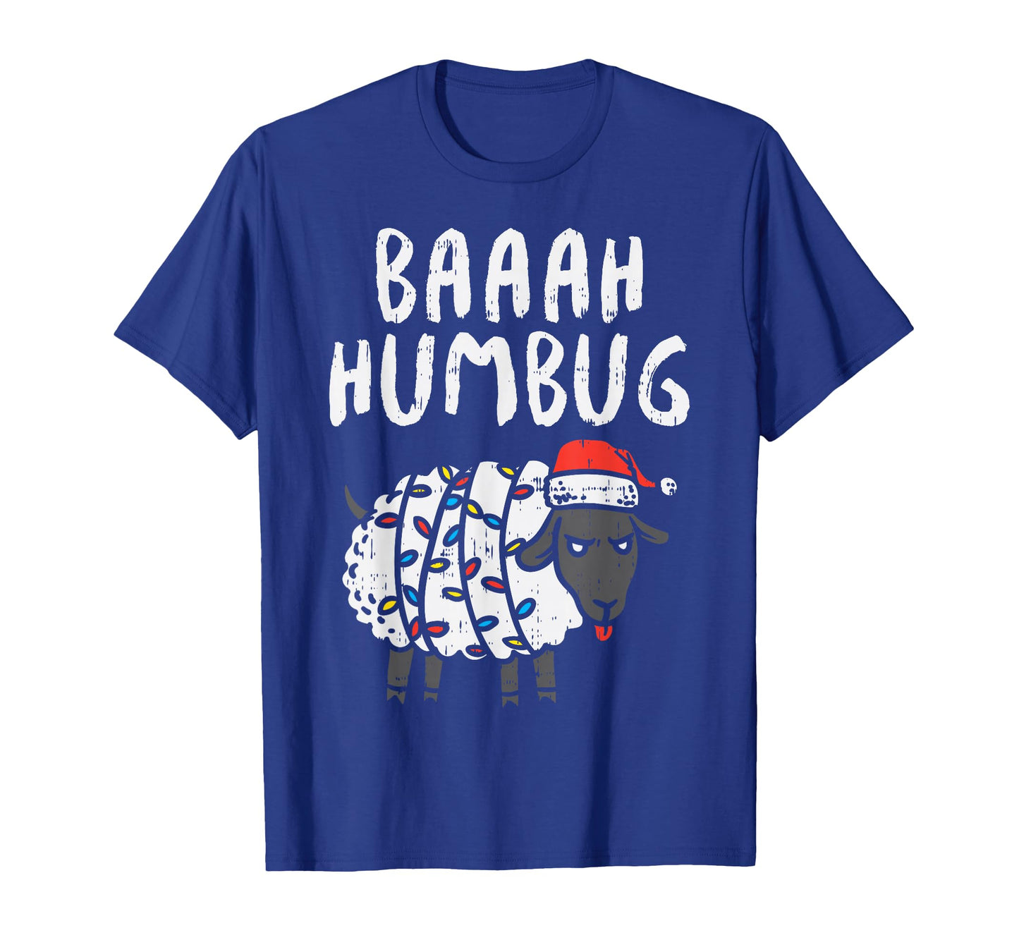 Baaah Humbug Sheep Xmas Lights Funny Anti Christmas Gift T-Shirt
