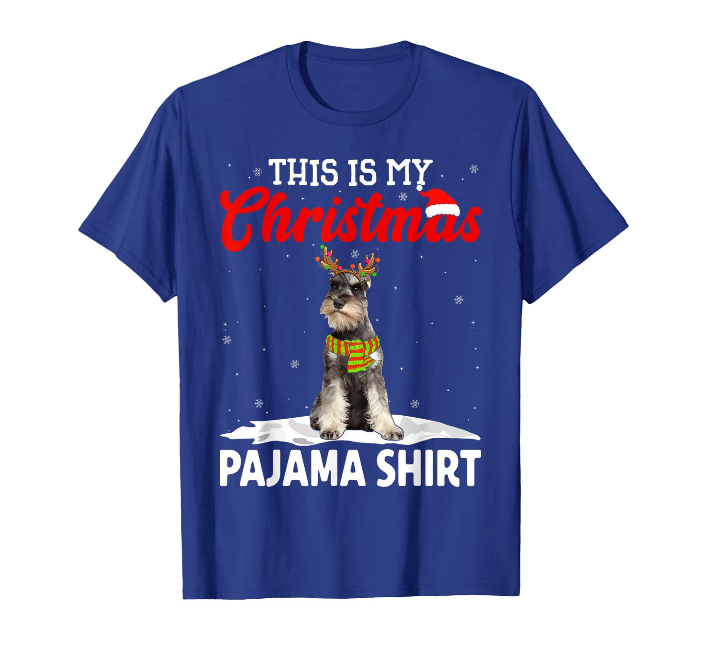 This Is My Christmas Pajama Shirt Schnauzer Dog T-Shirt for Men Women Kids