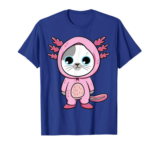 Kawaii Axolotl Cute Pink Cat Axolotl Fun Art For Boys & Girl T-Shirt