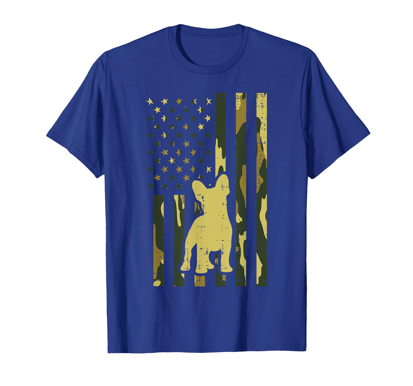 Camo US Flag French Bulldog Frenchie Patriot Dog Lover Gift T-Shirt