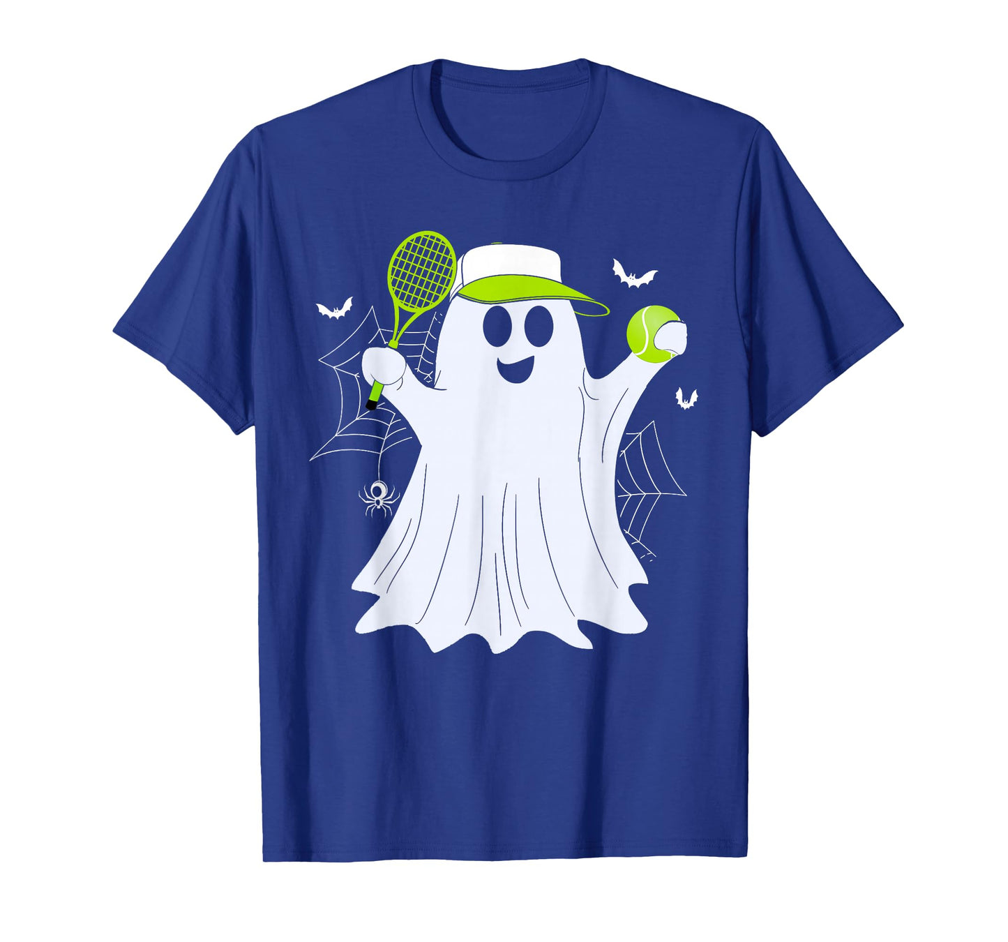 Boo Ghost Playing Tennis Funny Halloween Tennis Costume T-Shirt