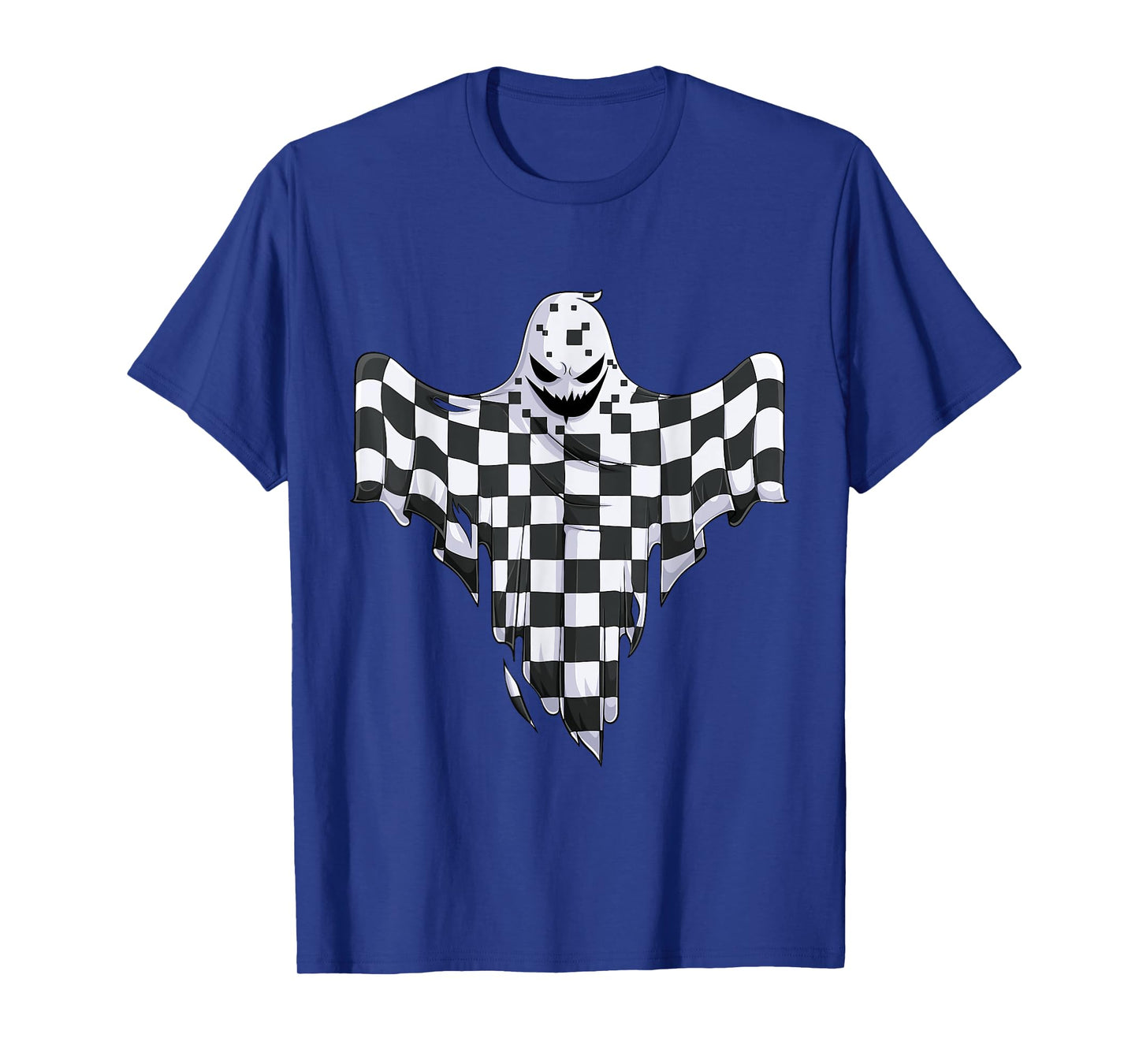 Ghost Halloween Kids Toddler Youth Race car Pit Crew T-Shirt