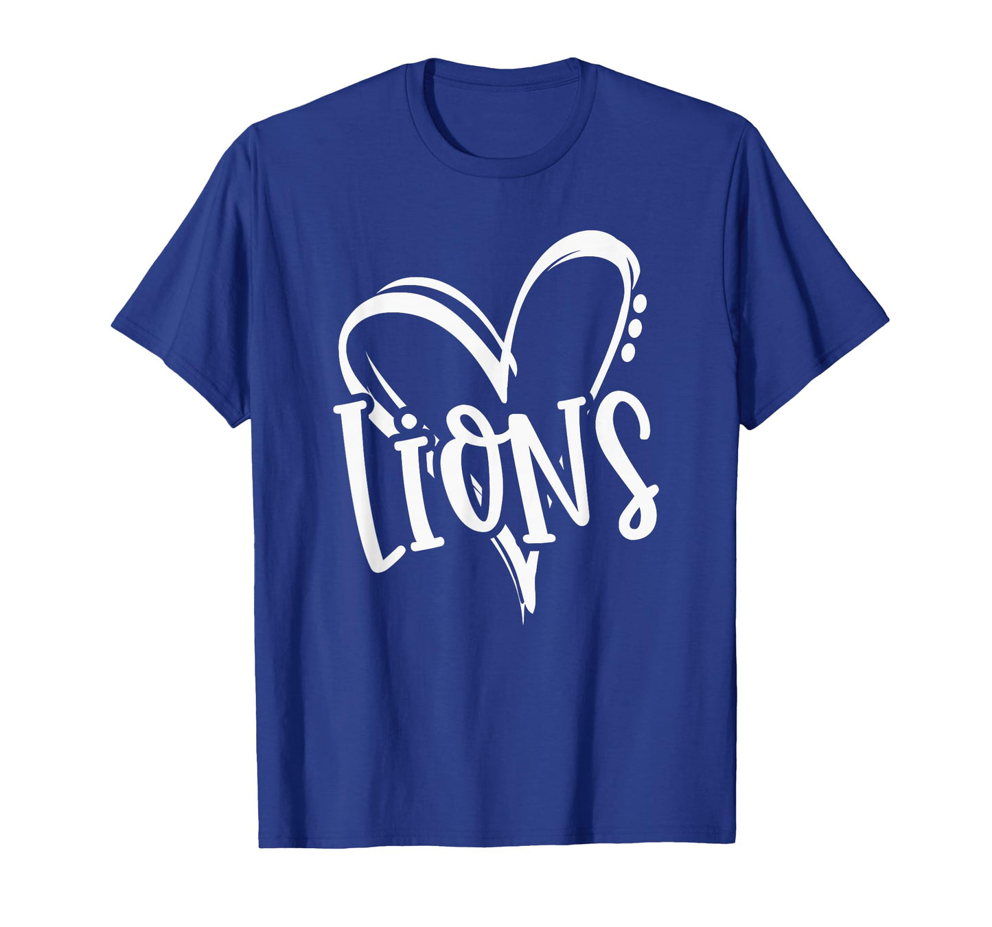 Lions School Sports Fan Team Spirit Heart T-Shirt