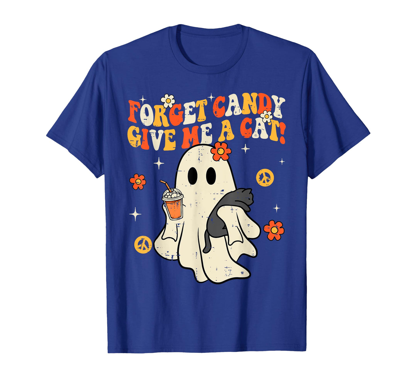 Halloween Black Cat Forget Candy Give Me Cat Kids Men Women T-Shirt