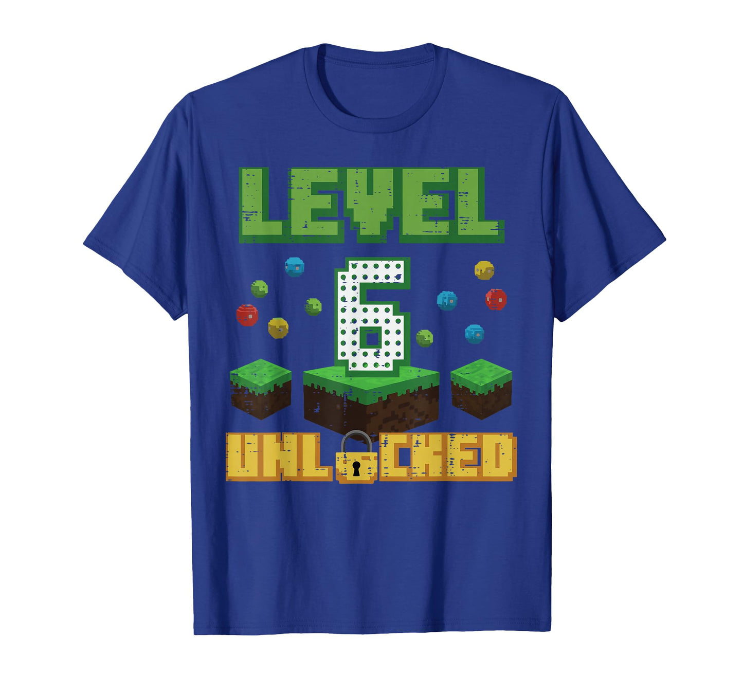 Level 6 Unlocked Pixel Gamer 6th Birthday Gaming Boys Kids T-Shirt