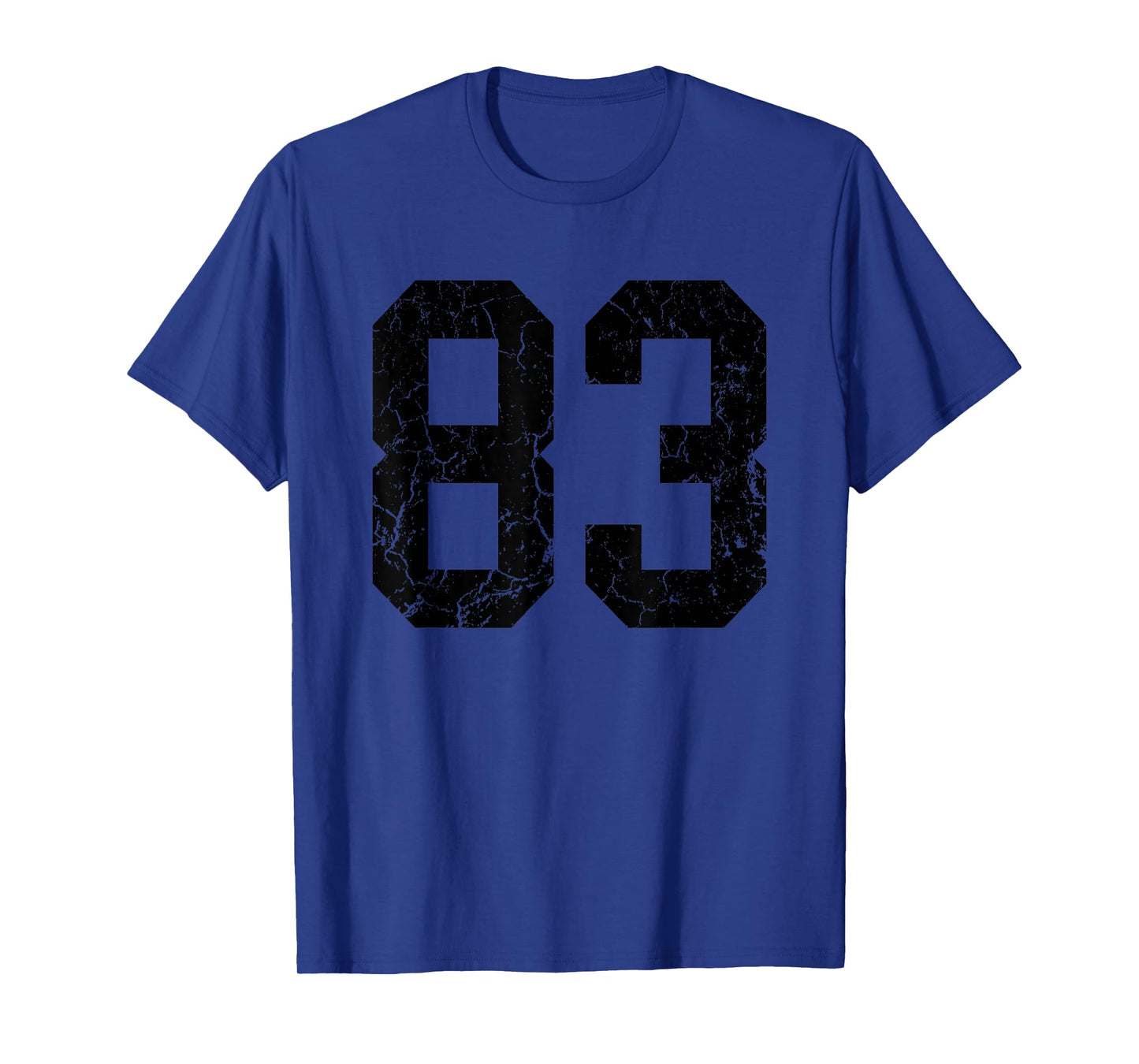 Distressed Black Number 83 Jersey Player Uniform #83 Fan T-Shirt